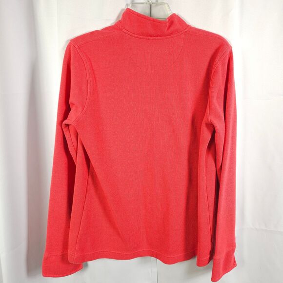 Orvis Womens Large Pink 1/4 Zip Pullover Sweatshirt Mockneck Floral - Picture 3 of 7